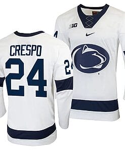 Penn State Nittany Lions Jarod Crespo Jersey #24 White College Hockey Replica 2023-24