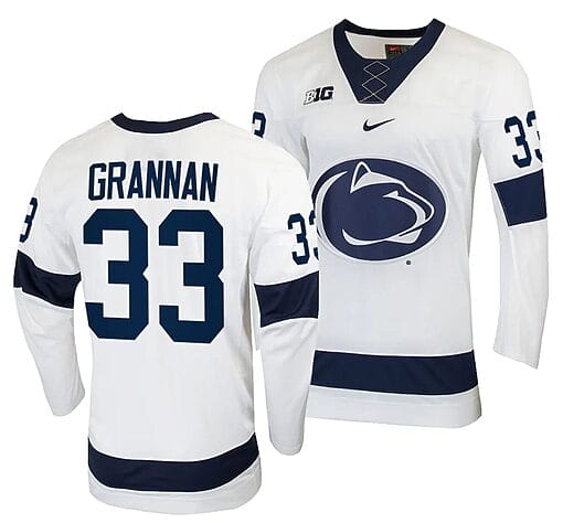 Penn State Nittany Lions Noah Grannan Jersey #33 White College Hockey Replica 2023-24