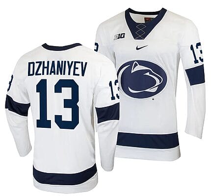 Penn State Nittany Lions Danny Dzhaniyev Jersey #13 White College Hockey Replica 2023-24