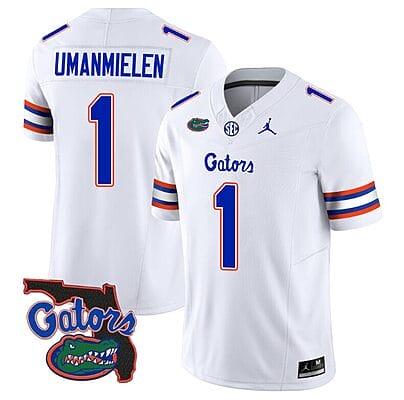 Princely Umanmielen Jersey #1 Florida Gators Vapor Limited Florida Map College Football White
