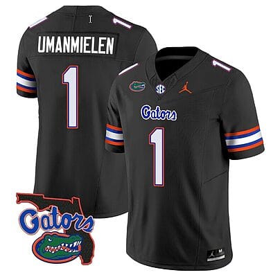 Princely Umanmielen Jersey #1 Florida Gators Vapor Limited Florida Map College Football Black