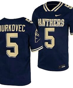 Pitt Panthers Phil Jurkovec Jersey #5 Navy College Football Replica Uniform