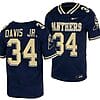 Pitt Panthers Derrick Davis Jr Jersey #34 Navy College Football Replica Uniform