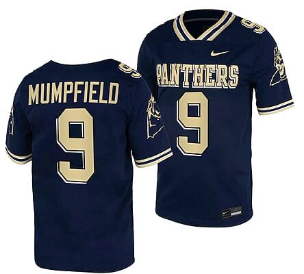 Pitt Panthers Konata Mumpfield Jersey #9 Navy College Football Replica Uniform