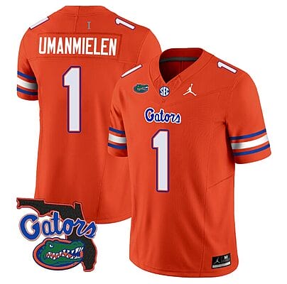 Princely Umanmielen Jersey #1 Florida Gators Vapor Limited Florida Map College Football Orange