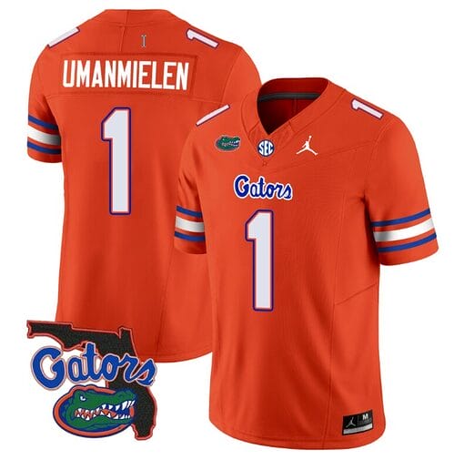 Princely Umanmielen Jersey #1 Florida Gators Vapor Limited Florida Map College Football Orange