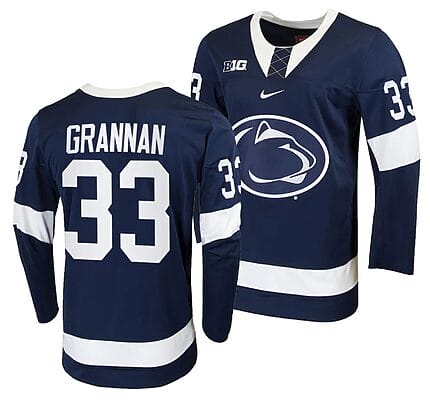 Penn State Nittany Lions Noah Grannan Jersey #33 Navy College Hockey Replica 2023-24