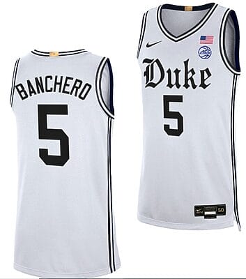 Paolo Banchero Jersey #5 Duke Blue Devils College Basketball White