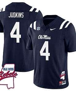 Quinshon Judkins Jersey #4 Ole Miss Rebels Football Ole Map All Stitched Red