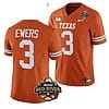Quinn Ewers Jersey #3 Texas Longhorn Allstate Red River Vivalry Patch College Football Orange