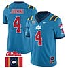 Quinshon Judkins Jersey #4 Ole Miss Rebels Football Ole Miss Flag All Stitched Blue 2