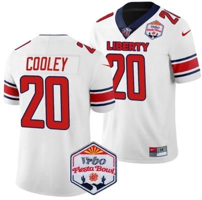 Quinton Cooley Jersey #20 Liberty Flames Fiesta Bowl Patch 2024 Football White