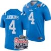 Quinshon Judkins Jersey #4 Ole Miss Rebels Peach Bowl Patch 2024 College Football Blue