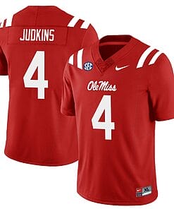Quinshon Judkins Jersey #4 Ole Miss Rebels Football All Stitched Red