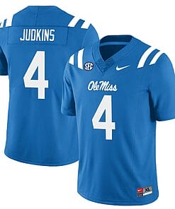 Quinshon Judkins Jersey #4 Ole Miss Rebels Football All Stitched Blue