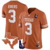 Quinn Ewers Jersey #3 Texas Longhorns Texas State Map and Throwing Up The H Patch Football Orange
