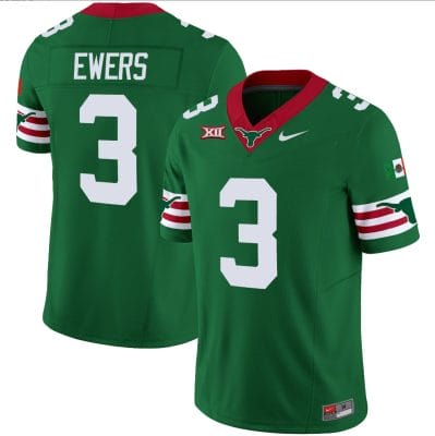 Quinn Ewers Jersey #3 Texas Longhorns Mexico Vapor College Football Green