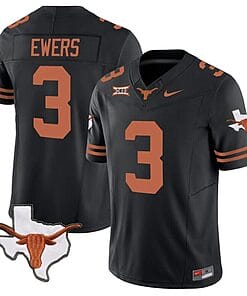 Quinn Ewers Jersey #3 Texas Longhorn Vapor Limited College Football Black