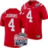 Quinshon Judkins Jersey #4 Ole Miss Rebels Peach Bowl Patch 2024 College Football Red
