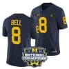 Ronnie Bell Jersey #8 Michigan Wolverines Football 2023 National Champions Patch Navy