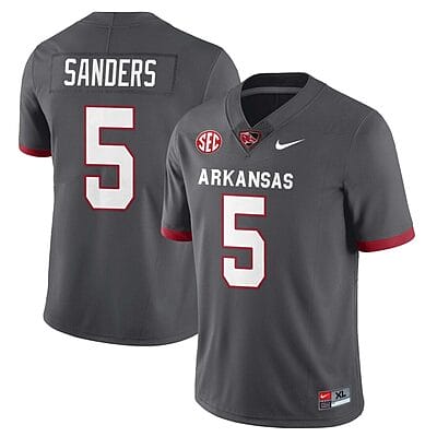Raheim Sanders Jersey #5 Arkansas Razorback Football All Stitched Gray