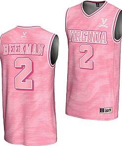 Reece Beekman Jersey #2 Virginia Cavaliers College Basketball Lightweight Pink