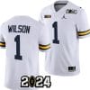 Roman Wilson Jersey #1 Michigan Wolverines 2024 Football National Championship Playoff White