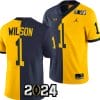 Roman Wilson Jersey #1 Michigan Wolverines 2024 Football National Championship Playoff Mazie