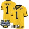 Roman Wilson Jersey #1 Michigan Wolverines Vapor Limited Football 2024 National Champions Patch Maize