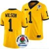 Roman Wilson Jersey #1 Michigan Wolverines Rose Bowl Game 2024 Patch College Football Playoff Maize