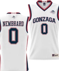 Ryan Nembhard Jersey #0 Gonzaga Bulldogs NIL College Basketball Lightweight White