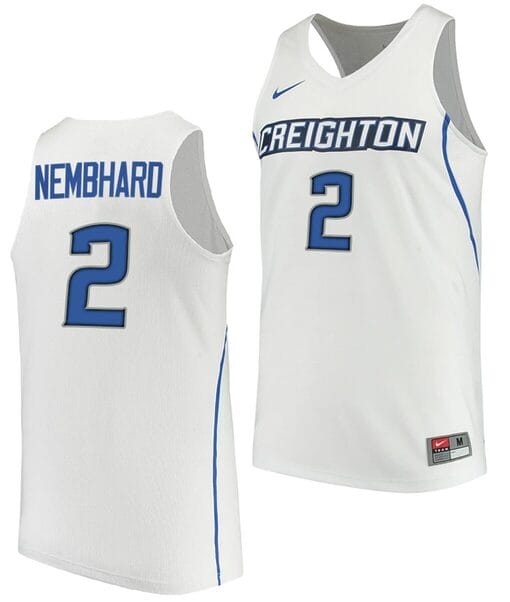 Ryan Nembhard Jersey #2 Creighton Bluejays College Basketball Performance White