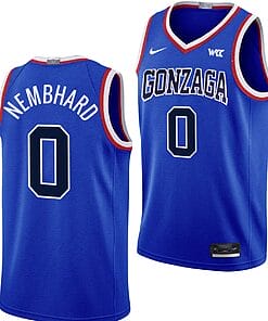 Ryan Nembhard Jersey #0 Gonzaga Bulldogs Throwback Basketball uniform 2023-24 Blue