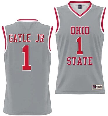 Roddy Gayle Jr Jersey #1 Ohio State Buckeyes College Basketball Lightweight Gray