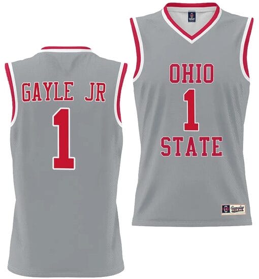 Roddy Gayle Jr Jersey #1 Ohio State Buckeyes College Basketball Lightweight Gray