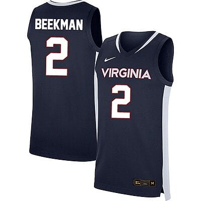 Reece BeekmanJersey #2 Virginia Cavaliers College Basketball Stitched Navy