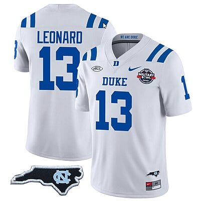 Riley Leonard Jersey #13 Duke Blue Devils Football Limited White - NC State