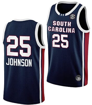 Raven Johnson Jersey #25 South Carolina Gamecocks College Basketball Away Black