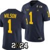 Roman Wilson Jersey #1 Michigan Wolverines 2024 Football National Championship Playoff Navy