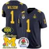 Roman Wilson Jersey #1 Michigan Wolverines Vapor Stitched 1000 Wins Rose Bowl Patch Navy
