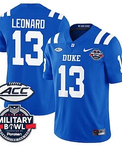 Riley Leonard Jersey #13 Duke Blue Devils Football Limited Royal - Military Bowl