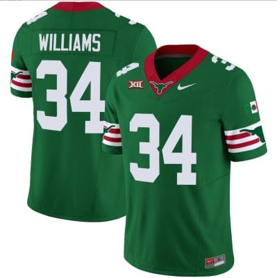 Ricky Williams Jersey #34 Texas Longhorns Mexico Vapor College Football Green