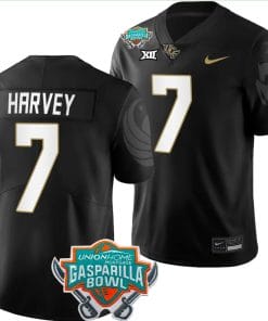 RJ Harvey Jersey #7 UCF Knights 2023 Gasparilla Bowl Patch Football Black