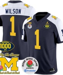 Roman Wilson Jersey #1 Michigan Wolverines Vapor Stitched 1000 Wins Rose Bowl Patch Alternate