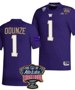 Rome Odunze Jersey #1 Washington Huskies Allstate Sugar Bowl Patch 2024 College Football Purple