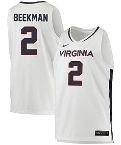 Reece Beekman Jersey #2 Virginia Cavaliers College Basketball Stitched White