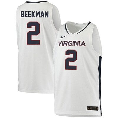 Reece Beekman Jersey #2 Virginia Cavaliers College Basketball Stitched White