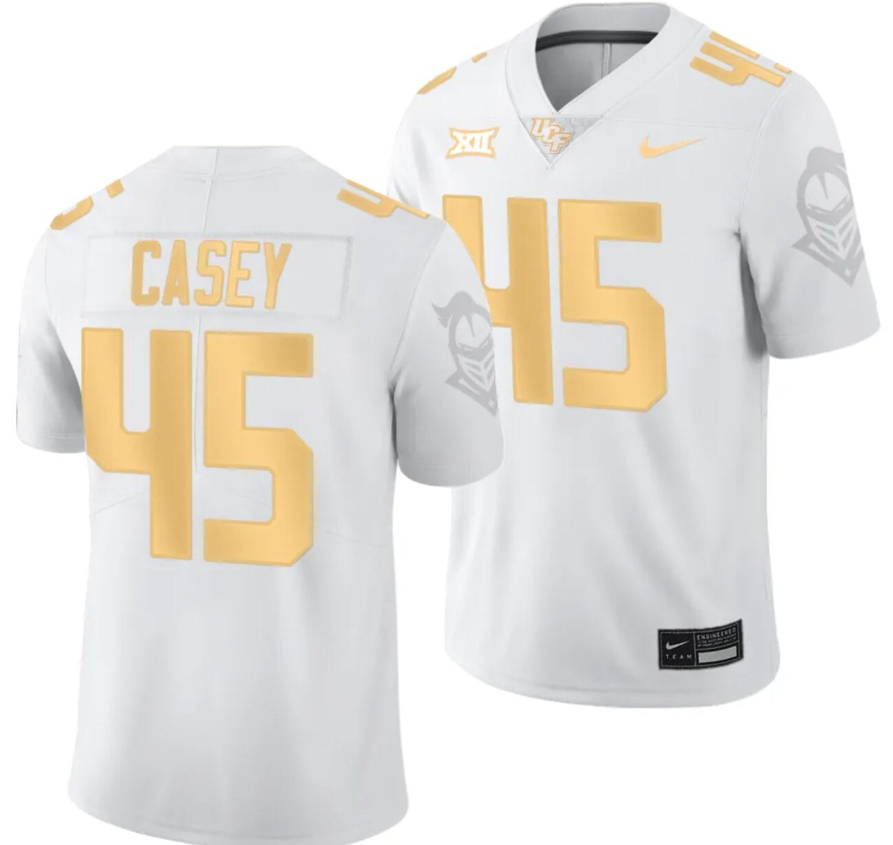 Ryker Casey Jersey #45 UCF Knights Light Mode College Football White Golden