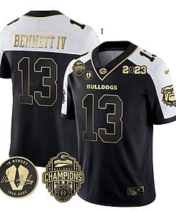 Stetson Bennett Jersey #13 Georgia Bulldogs Football 2023 Champions and Vince Dooley Patch Alternate All Stitched