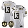 Stetson Bennett Jersey #13 Georgia Bulldogs Football 2023 Champions and Vince Dooley Patch White Gold All Stitched